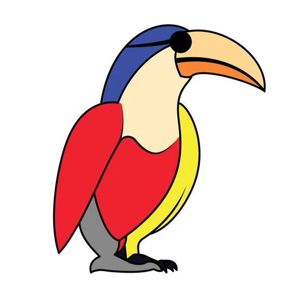 Rainbow Toucan Tropical Bird Sunglasses Vector Illustration Clip Art — Stock Vector