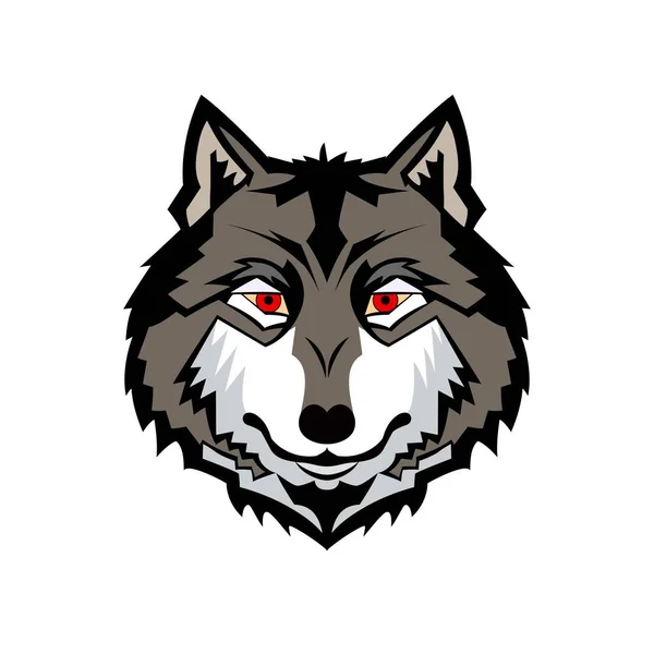 Sibirya Husky Alaska Malamute Wolf Head Logosu Maskot Yaratıcı Tasarımı — Stok Vektör