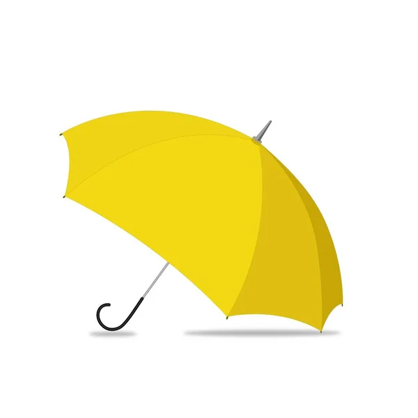 Yellow Opened Umbrella Flat Clipart Vector Illustration — Stock Vector