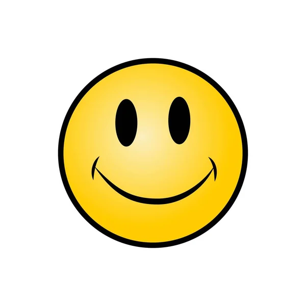 Leicht Lächelndes Gesicht Emoji Gelber Vektor Clip Art Ikone Illustration — Stockvektor