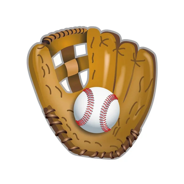 Baseball Kesztyű Labda Reális Vektor Illusztráció — Stock Vector
