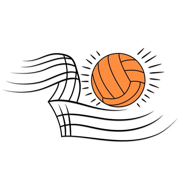 Voleibol Voador Vetor Isolado Bola Fundo Branco — Vetor de Stock