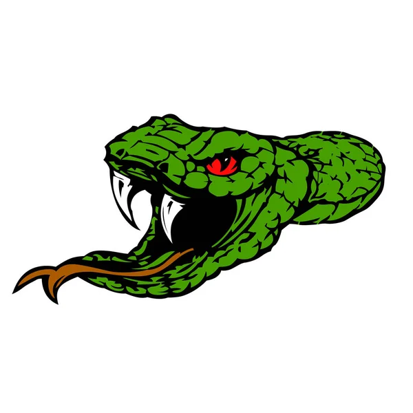 Tête Serpent Vipère Avec Bouche Ouverte Dans Attaque Illustration Vectorielle — Image vectorielle