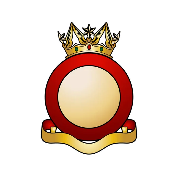 Эмблема Логотипа Короной Верхней Винтажной Векторной Иллюстрации Герба — стоковый вектор