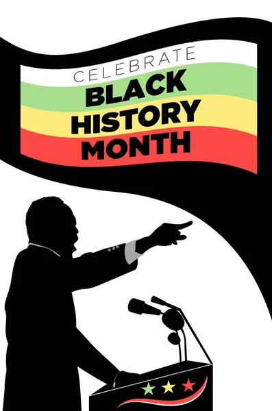 Γιορτάστε Μαύρο Ιστορία Μήνα Εξώφυλλο Σελίδα Διανυσματική Απεικόνιση — Διανυσματικό Αρχείο