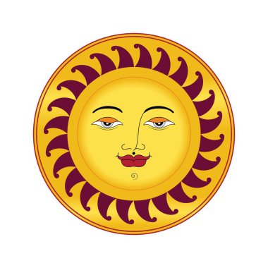 Güneş yüzü cazibesi sakin vektör illüstrasyon sanatı