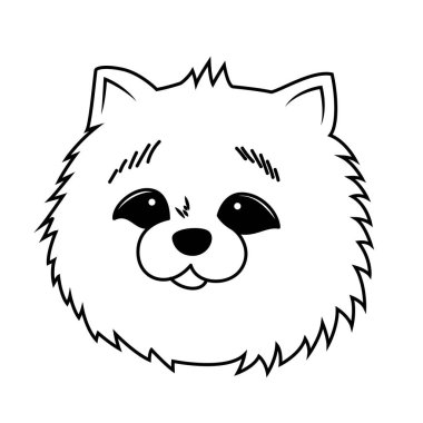 Şirin pofuduk kedi yüz çizimi çizgi film stili vektör çizimi