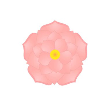 Pembe Lotus çiçeği üst görünüm logo şablonu vektör illüstrasyon sanatı