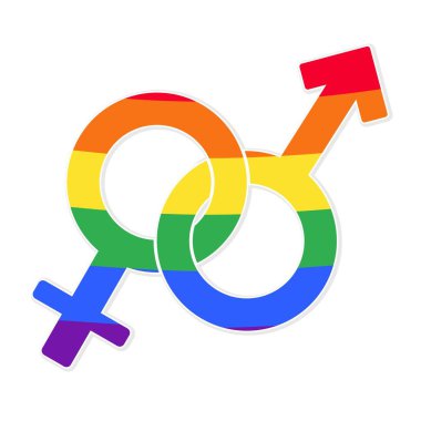 Cinsiyet vektörü illüstrasyon klibi sanatının heteroseksüel seks sembolü