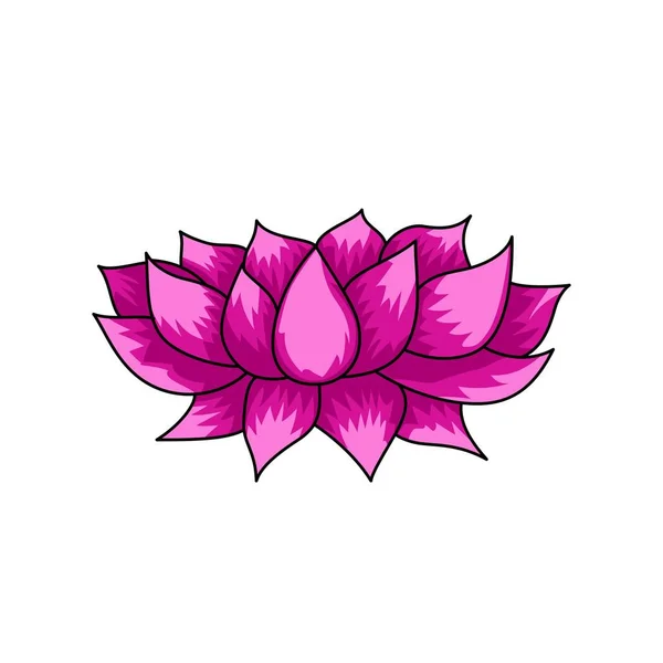 stock vector Lotus flower vector  line drawing with colors vector illustration clip art