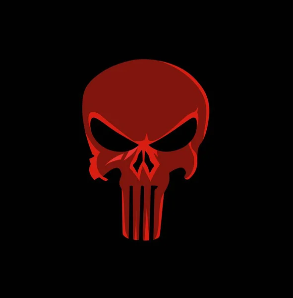 Crâne Zone Guerre Illustration Vectorielle Rouge Icône Punisher — Image vectorielle