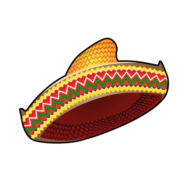 Bunte Mexikanische Hut Vektor Illustration Clip Art — Stockvektor