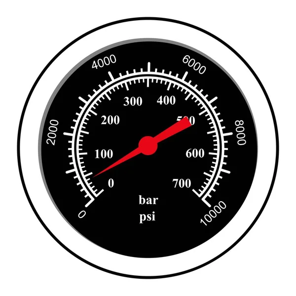 バーとPsiメートルの液体充填ベクトル図と化合物圧力計 — ストックベクタ