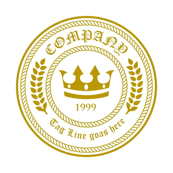 Coroa Meio Corda Redor Trigo Modelo Logotipo Grão Para Empresas Vetores De Stock Royalty-Free