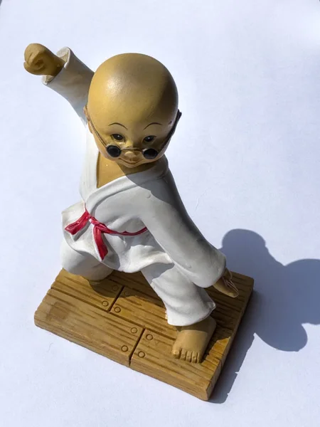 Boneca Com Estatueta Brinquedo Madeira — Fotografia de Stock