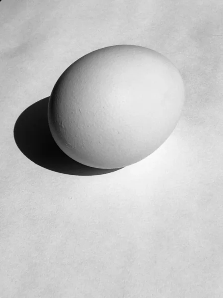 Αυγό Λευκό Πιάτο — Φωτογραφία Αρχείου