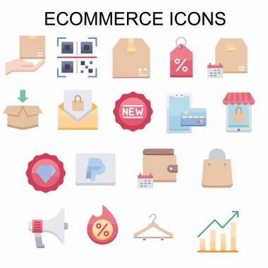 Ecommerce simge vektörü kümesi
