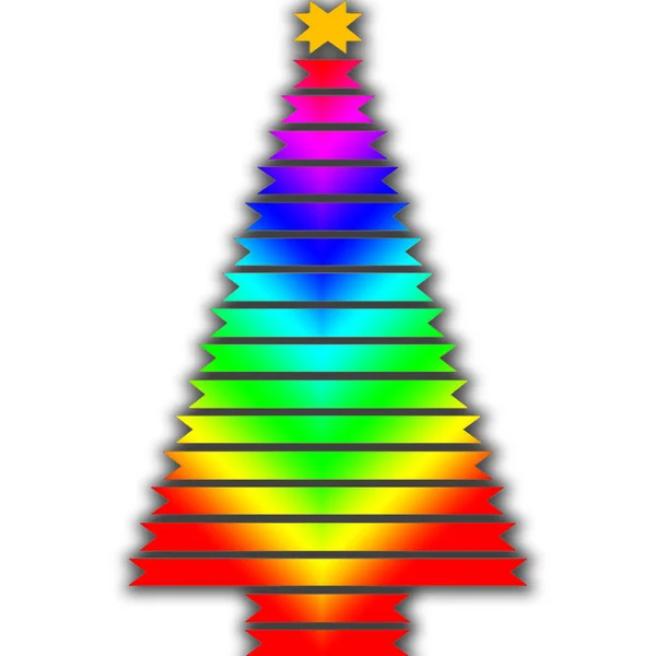 Colored Christmas Tree Design — Stock Vector