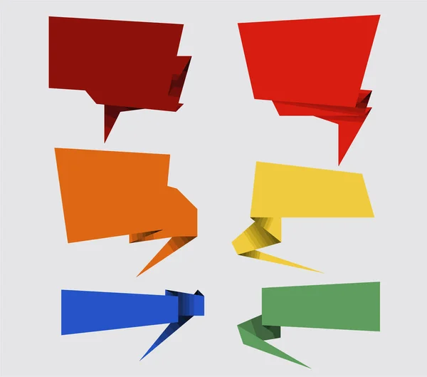 Origami Konuşma Balonu Kümesi — Stok Vektör
