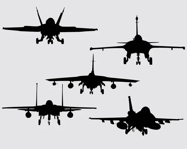 Kampfflugzeug Silhouette — Stockvektor