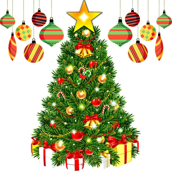 Christmas Tree Colour Vector — Stock Vector