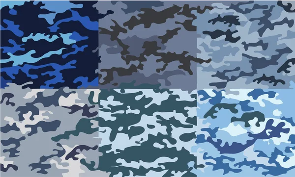 Vetor Textura Camuflagem Azul — Vetor de Stock