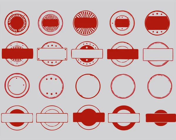 Série Timbres Vides Vecteur Rouge — Image vectorielle