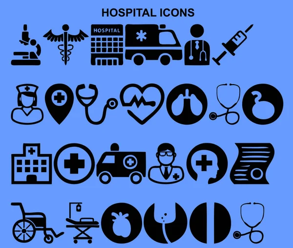set of hospital icons vector