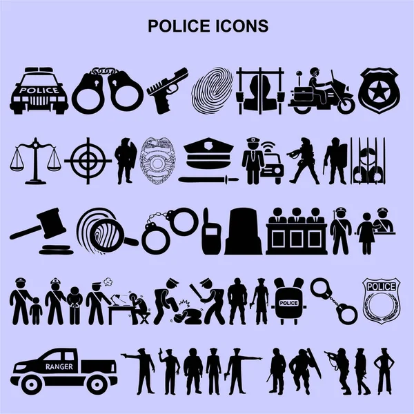bir dizi polis simgesi vektörü