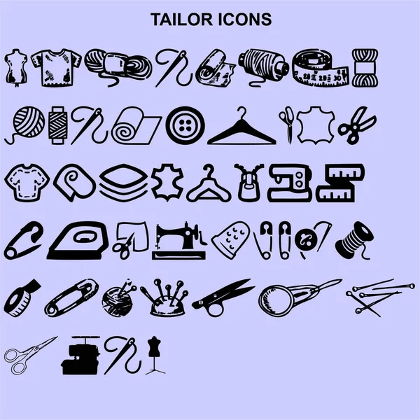 Set Tailor Icons Vector — Stock Photo, Image