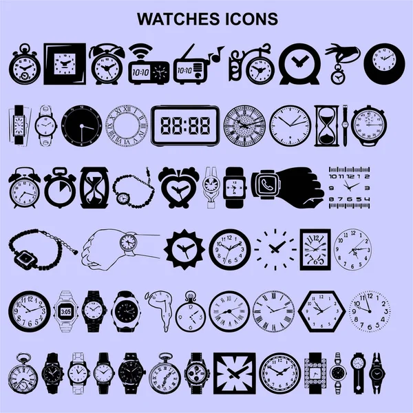 Set Watches Icons Vector — Stock Photo, Image