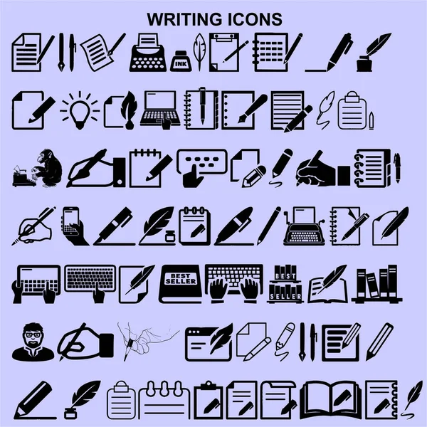 set of writing icons vector