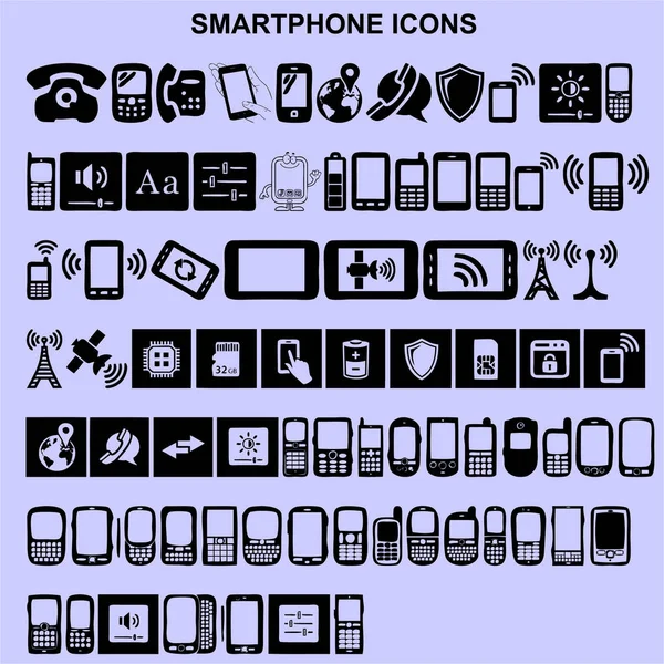 Jeu Icônes Smartphone Vecteur — Photo