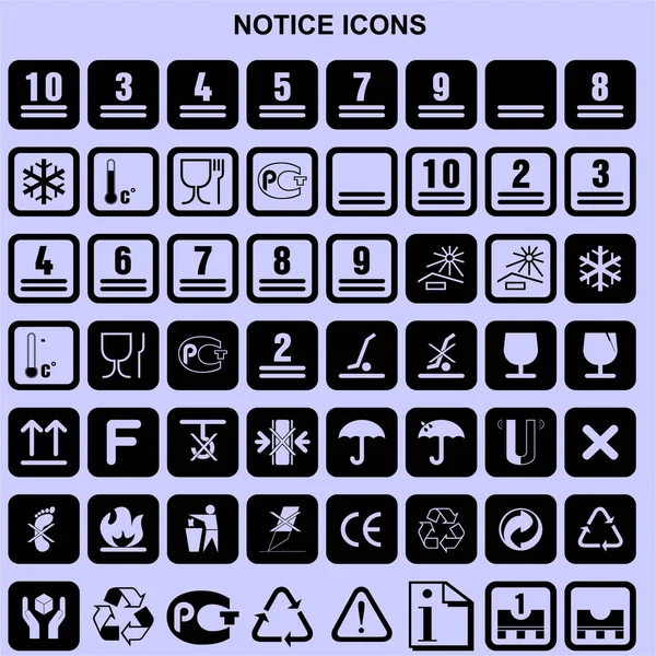 Set Notice Icons Vector — Stock Photo, Image