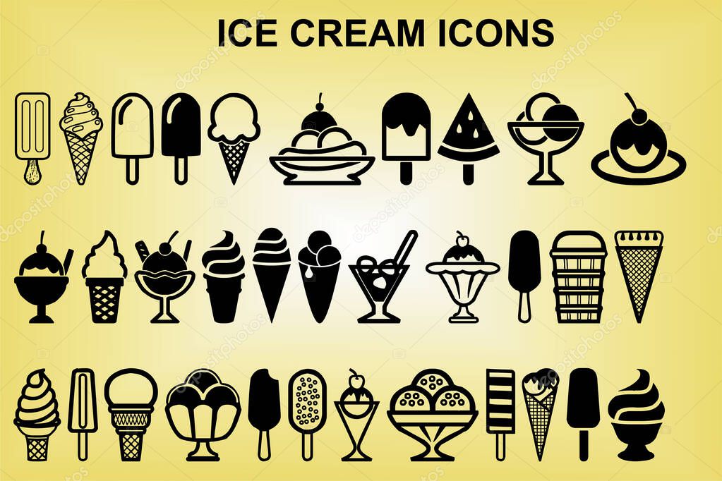 Ice cream icon set