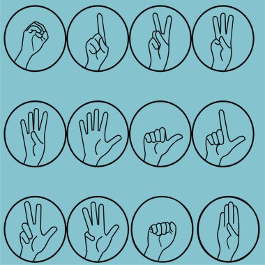 Gesture hand icon set vector clipart