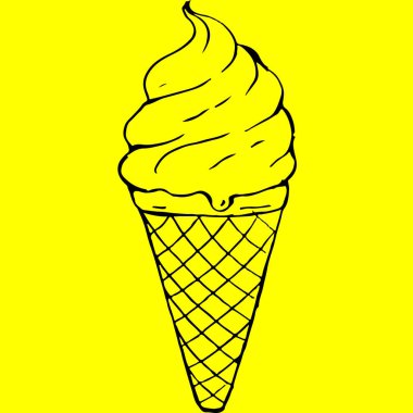 Sketch art ice cream vector clipart