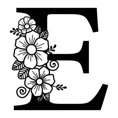 Lüks Alfabe E, Dekoratif harf, Çiçek alfabesi