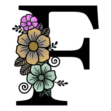 Lüks çiçekli alfabe vektör sanatı. Lüks Çiçek Alfabesi karmaşık çiçek desenleri, doğa ve sofistike karışımı zarif bir harf sergiliyor. Monogramlar, davetiyeler ya da üst düzey tasarımlar için zamansız cazibe arayışı için mükemmeldir..