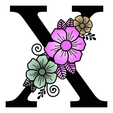 Lüks çiçekli alfabe vektör sanatı. Lüks Çiçek Alfabesi karmaşık çiçek desenleri, doğa ve sofistike karışımı zarif bir harf sergiliyor. Monogramlar, davetiyeler ya da üst düzey tasarımlar için zamansız cazibe arayışı için mükemmeldir..