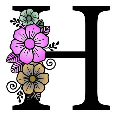 Lüks çiçekli alfabe vektör sanatı. Lüks Çiçek Alfabesi karmaşık çiçek desenleri, doğa ve sofistike karışımı zarif bir harf sergiliyor. Monogramlar, davetiyeler ya da üst düzey tasarımlar için zamansız cazibe arayışı için mükemmeldir..