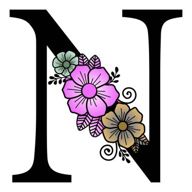 Lüks çiçekli alfabe vektör sanatı. Lüks Çiçek Alfabesi karmaşık çiçek desenleri, doğa ve sofistike karışımı zarif bir harf sergiliyor. Monogramlar, davetiyeler ya da üst düzey tasarımlar için zamansız cazibe arayışı için mükemmeldir..