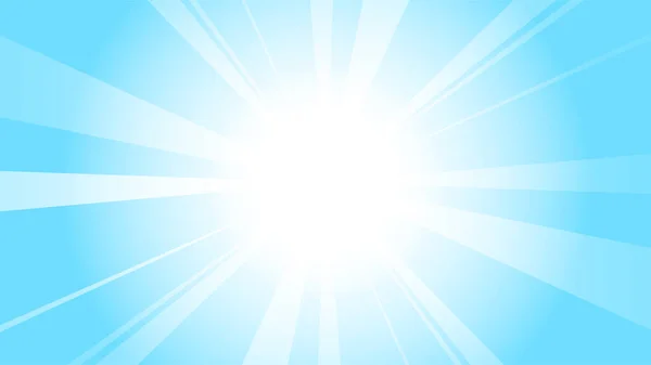 Parlayan Beyaz Güneş Işığı Işın Işıltısı Mavi Gökyüzü Arkaplanı