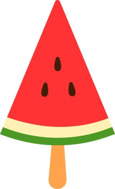 Buzlu Dondurma Karpuz Kırmızı Meyveli Şeker Lolipop Yaz Taze İzole Edilmiş