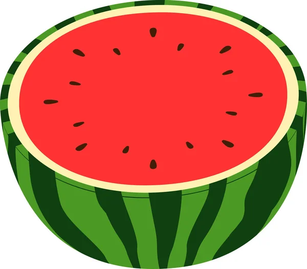 Yarım Karpuz Çemberi Büyük Yeşil Meyve Sulu Tropikal Yaz İzole Edildi