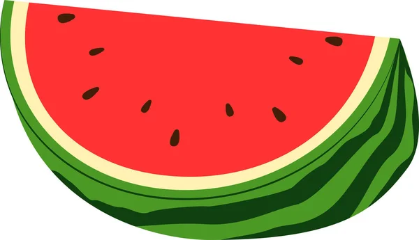 Wassermelone Gehacktes Stück Rote Früchte Tropischer Saft Sommer Frisch Isoliert — Stockvektor