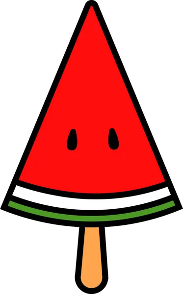Buzlu Dondurma Karpuz Sınırı Kırmızı Meyve Şekeri Lolipop Yaz Taze İzole