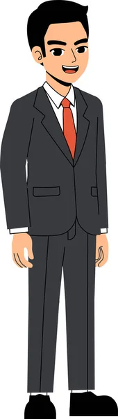 Seth Business Man Φορώντας Κοστούμι Και Γραβάτα Standing Character Design — Διανυσματικό Αρχείο