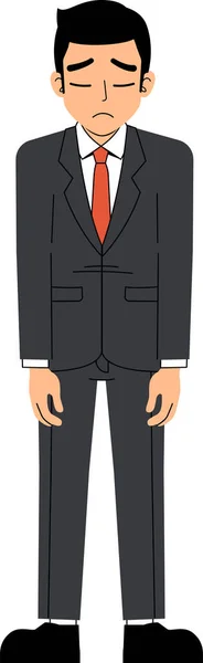 Seth Business Man Wearing Suit Tie Sad Fail Tired Lost - Stok Vektor