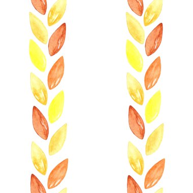 Dikenli Tahıllı Suluboya Deseni